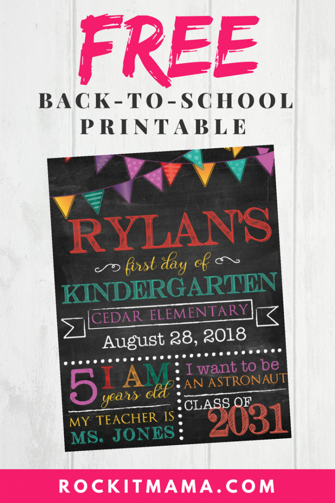 Back to School Board - First Day of School Board - First Day of School  Template - Printable Chalkboard - First Day of School Chalkboard