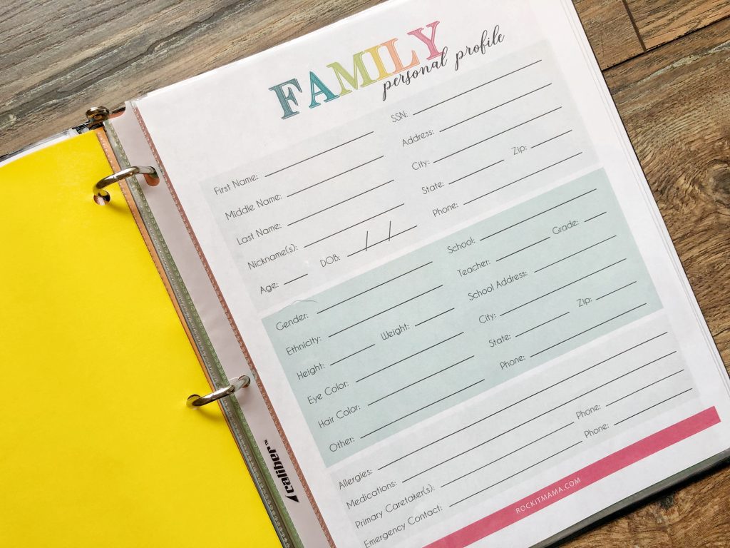 Family Emergency Binder Free Printables to Create Your Own Rock it Mama