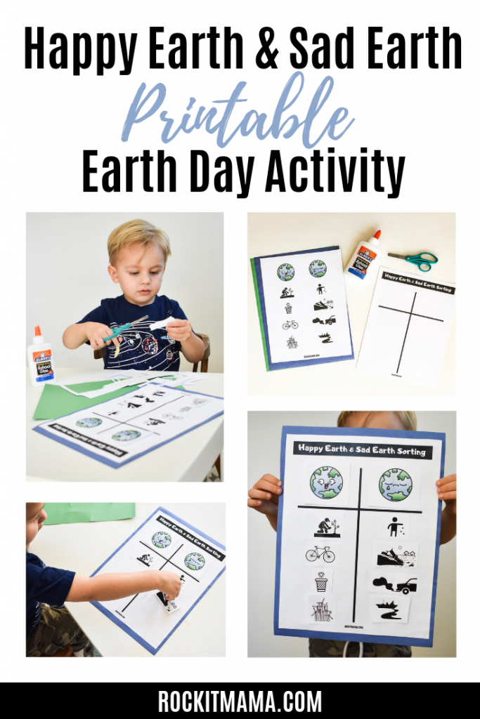 Picture of Happy Earth Printable activity for Earth Day learning and creating.